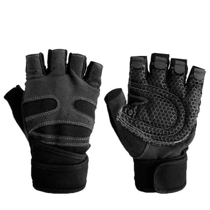 XL Size Aolikes Weight Lifting Gloves Gym Bodybuilding Fitness Workout Cycling Crossfit - One Pair Grey