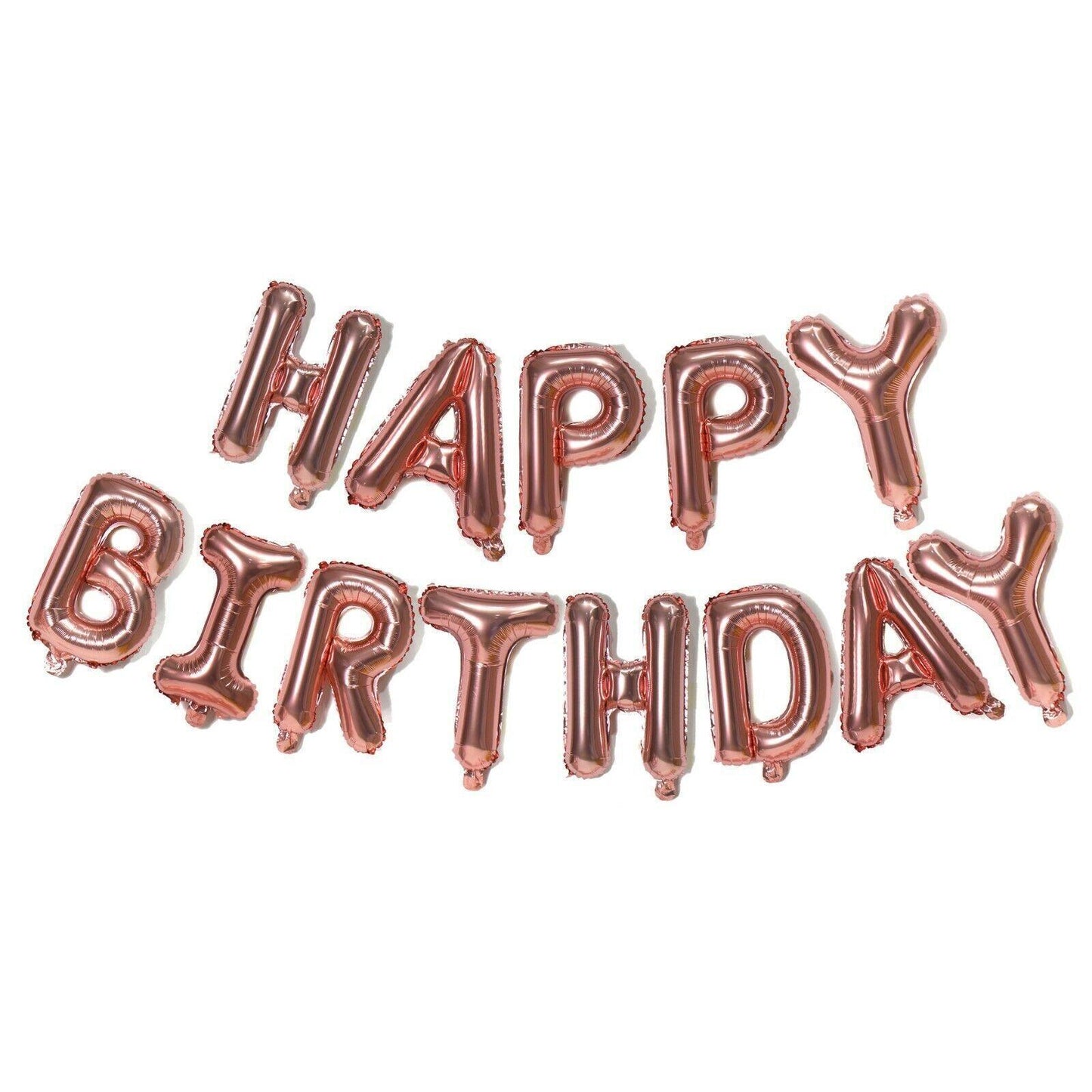 40Cm 3D Happy Birthday Letters Balloons Inflating Foil Banner Bunting Celebrate - Pink