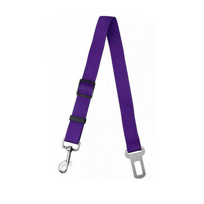 Adjustable Pet Harness Lead for Car Travel with Clip Attachment Nylon Restraint Strap - Red