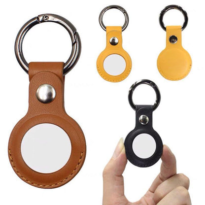 For Apple Airtag Leather Case Cover Air Tag Keychain Holder Sleeve Shell Tracker - Red