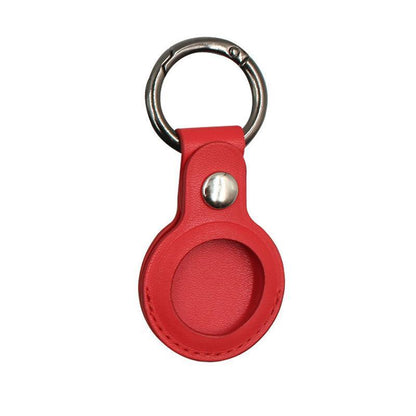 For Apple Airtag Leather Case Cover Air Tag Keychain Holder Sleeve Shell Tracker - Red