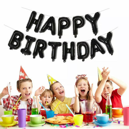 40Cm 3D Happy Birthday Letters Balloons Inflating Foil Banner Bunting Celebrate - Red