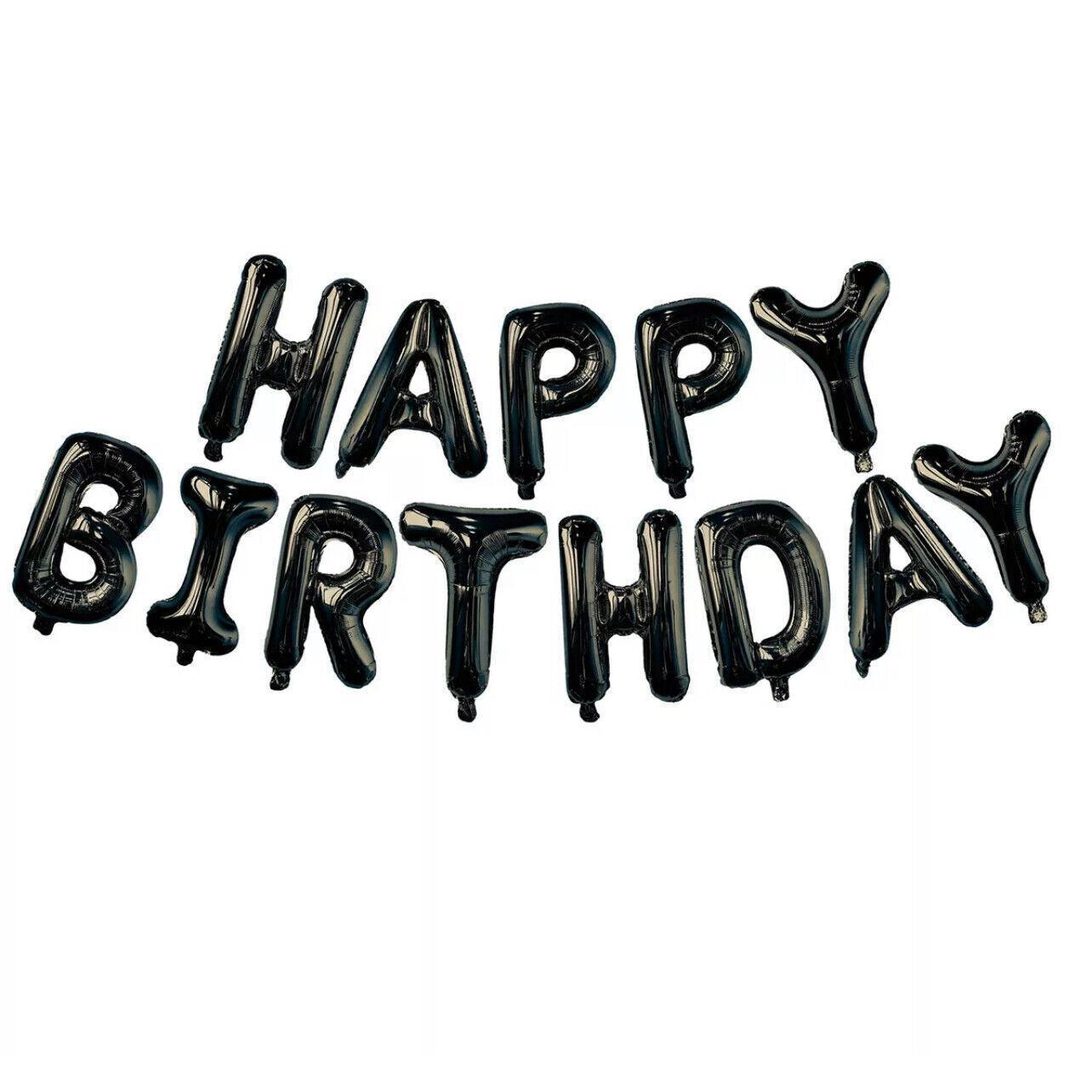 40Cm 3D Happy Birthday Letters Balloons Inflating Foil Banner Bunting Celebrate - Rose Red