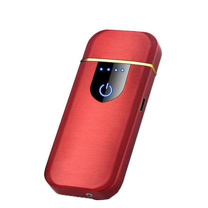 Arc Rechargeable Windproof Flameless Electronic Metal Lighter Usb Lighters Au - Silver
