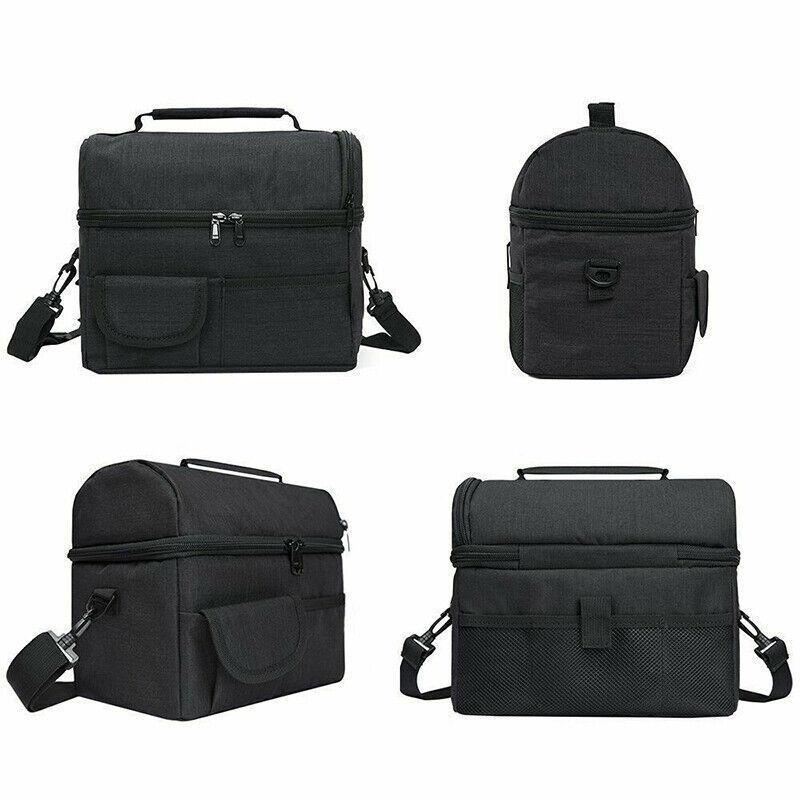 Insulated Lunch Bag Box Tote Cooler For Women Men Hot Cold Food Thermal - Blue