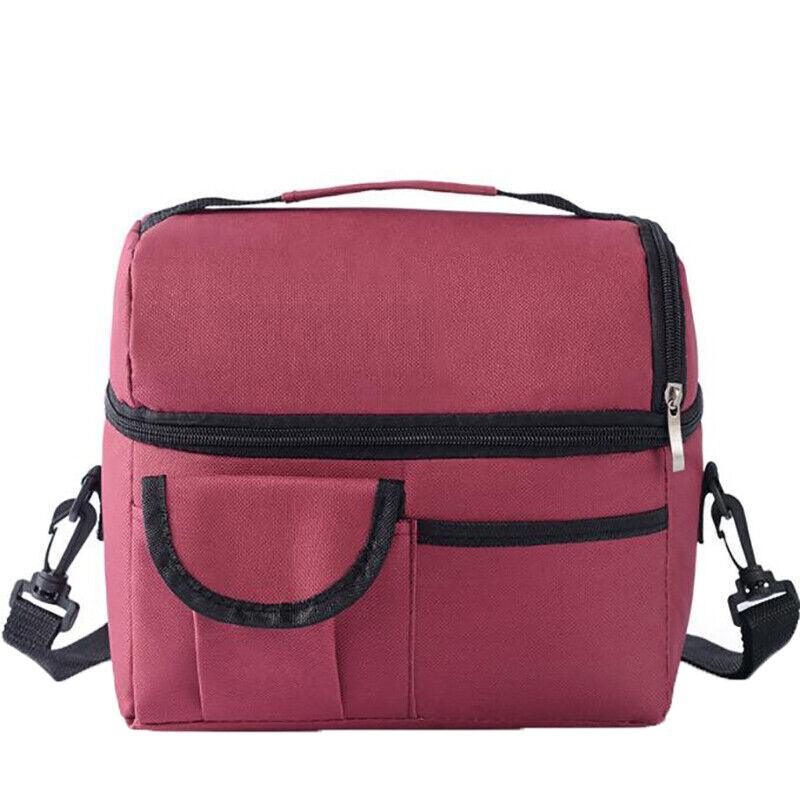 Insulated Lunch Bag Box Tote Cooler For Women Men Hot Cold Food Thermal - Blue
