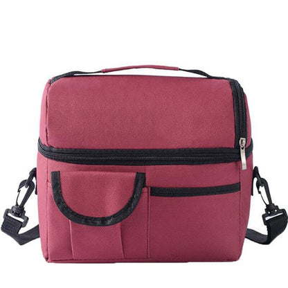 Insulated Lunch Bag Box Tote Cooler For Women Men Hot Cold Food Thermal - Blue