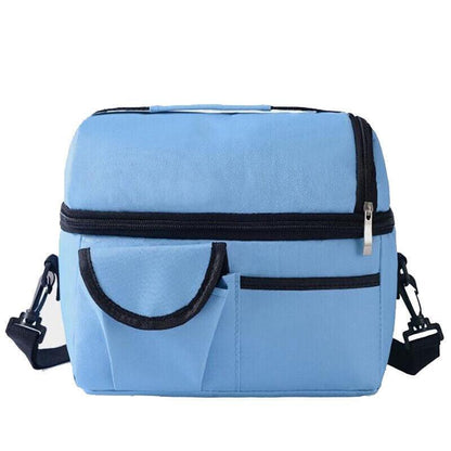 Insulated Lunch Bag Box Tote Cooler For Women Men Hot Cold Food Thermal - Red