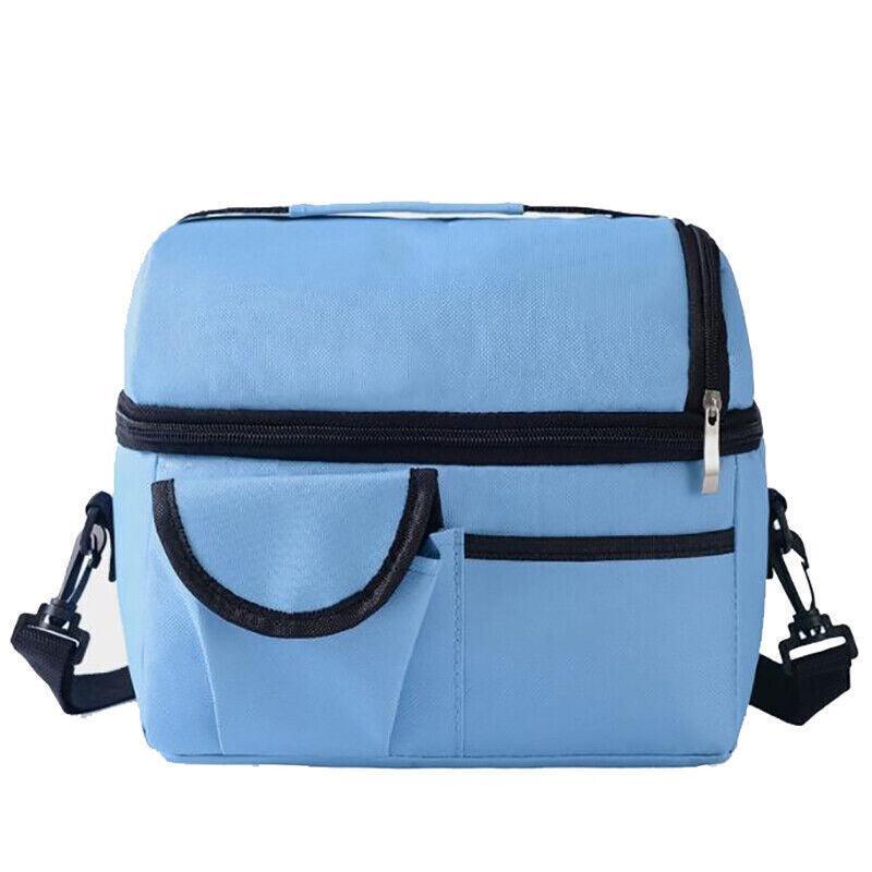 Insulated Lunch Bag Box Tote Cooler For Women Men Hot Cold Food Thermal - Grey