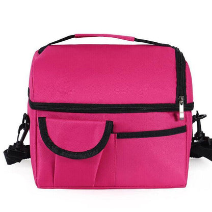 Insulated Lunch Bag Box Tote Cooler For Women Men Hot Cold Food Thermal - Grey