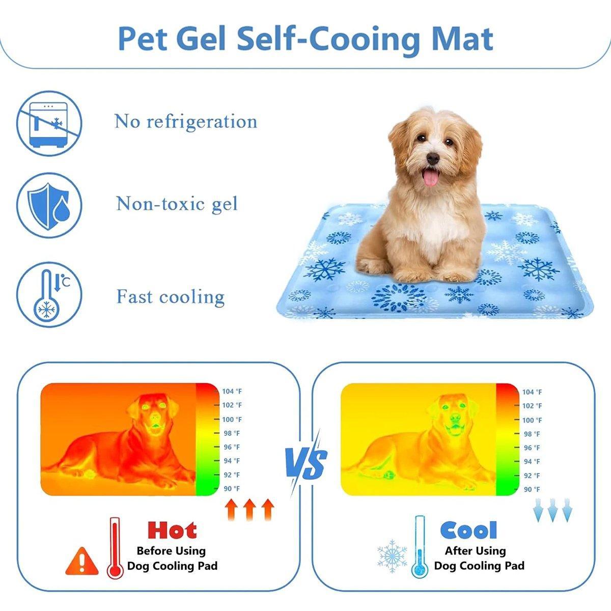 Cooling Ice Mat for Pets Summer Dog and Cat Cooling Pad Comfortable Pet Bed - Yellow - 60x90cm