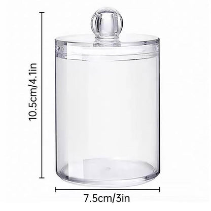 4PCS Transparent Cotton Swabs Makeup Remover Pad Storage Box Household Organizer