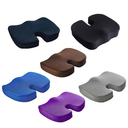 Orthopaedic Memory Foam Seat Cushion Support Back Pain Chair Pillow Car - Coffee