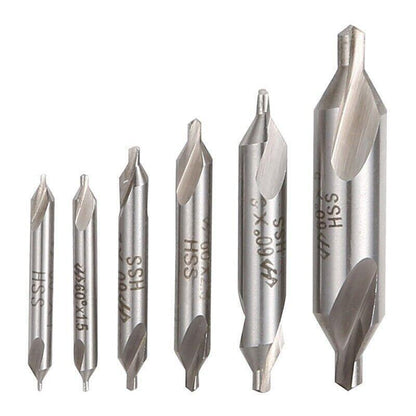 6Pcs Combined Center Drill Countersink Bit Lathe Mill Tackle Kit High Speed