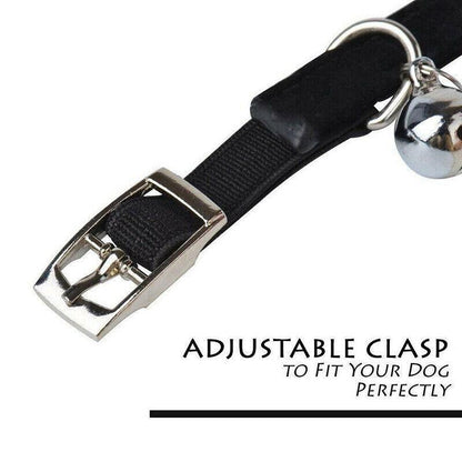 Suede Adjustable Pet Collar with Rhinestone for Cat Puppy 5 Colours Quick Release - Red