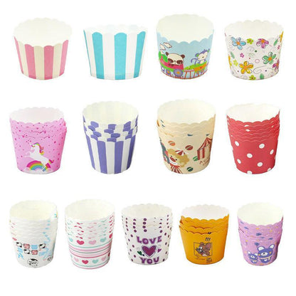 500pcs Colorful Cupcake Muffin Baking Cups Greaseproof Nonstick Paper Liners - Cupcake-500pcs-XLS