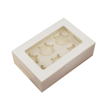 Cupcake Box Cases 1/2/4/8/12 Holes Window Face Cases Party Wedding Muffin Baking - 2 Holes 25PCS