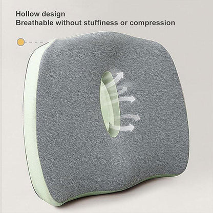 Memory Foam Seat Cushion for Office and Travel Support with Ergonomic Design - Blue