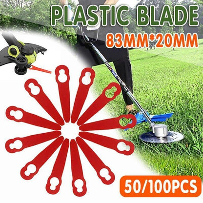 Grass Trimmer Plastic Blades Part Cutter Replace Acc Crop For Ozito Bosh Kuller - 100PCS