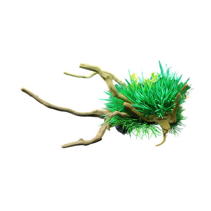 Aquarium Landscaping Decoration Artificial Wood and Plants Fish Tank Ornament - CM2503-Dark Red