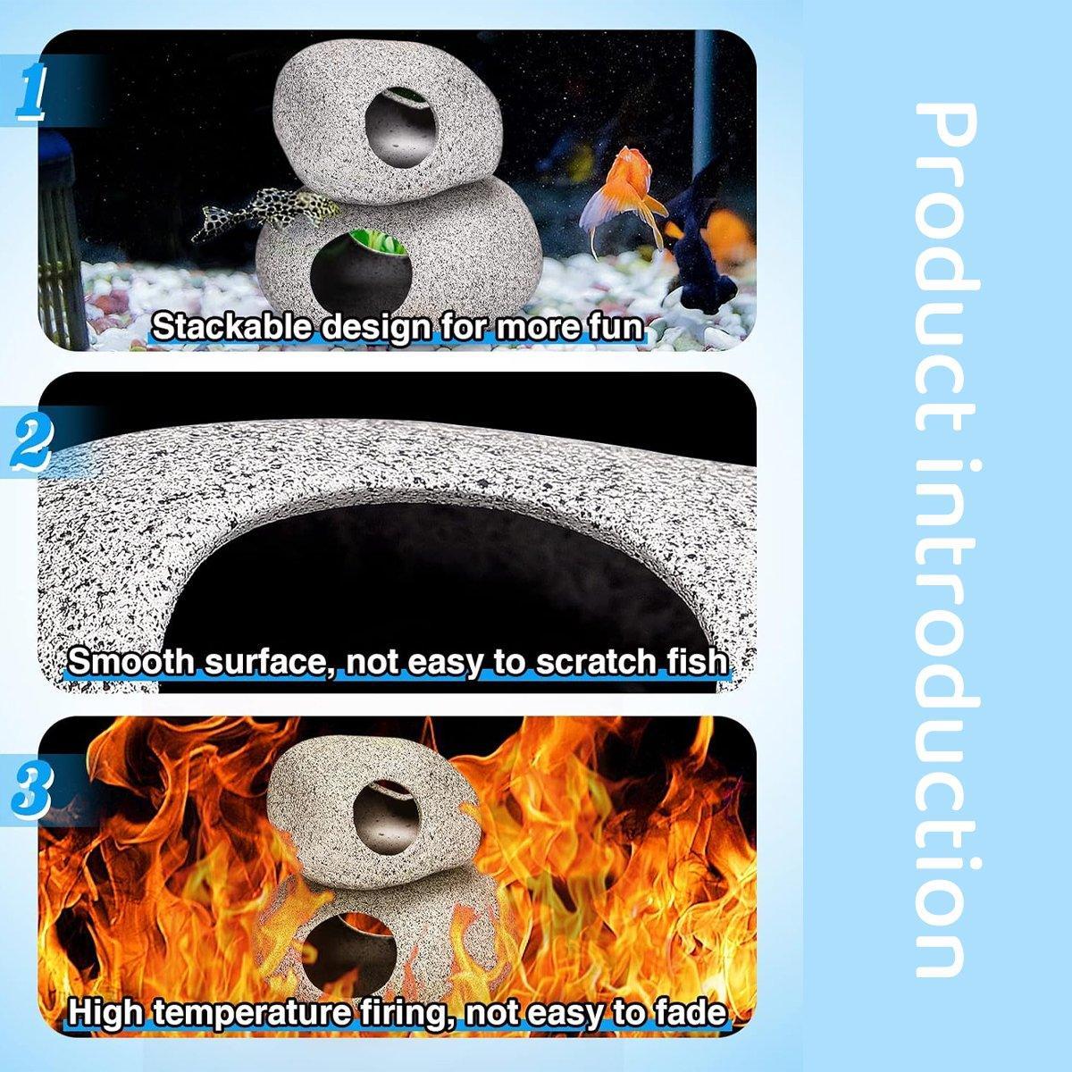 Clay Pot Aquarium Decoration Shrimp House Cichlid Breeding Tank Fish Nest - Five Holes