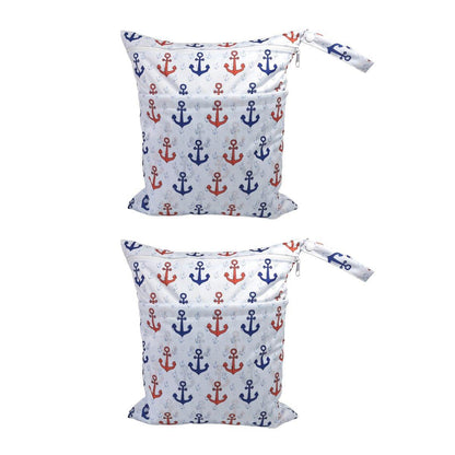 2PCS Cartoon Printed Diaper Bag Double Zipper Washable Storage Organizer - Colour Heart