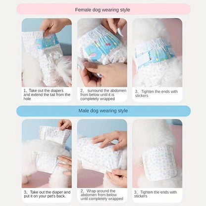 Dog Physiological Pants Pet Diaper Underwear for Hygiene and Incontinence Management - Female - XS