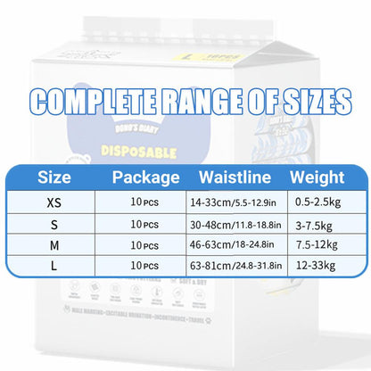 Male Disposable Dog Diapers Leakproof Breathable with Colour Indicator - XS 14-33cm