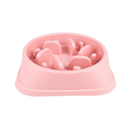 Dog-Bowl Dishes Slow-Feeder Large Pet-Eat Dogs Food-Nonslip Interactive - Blue