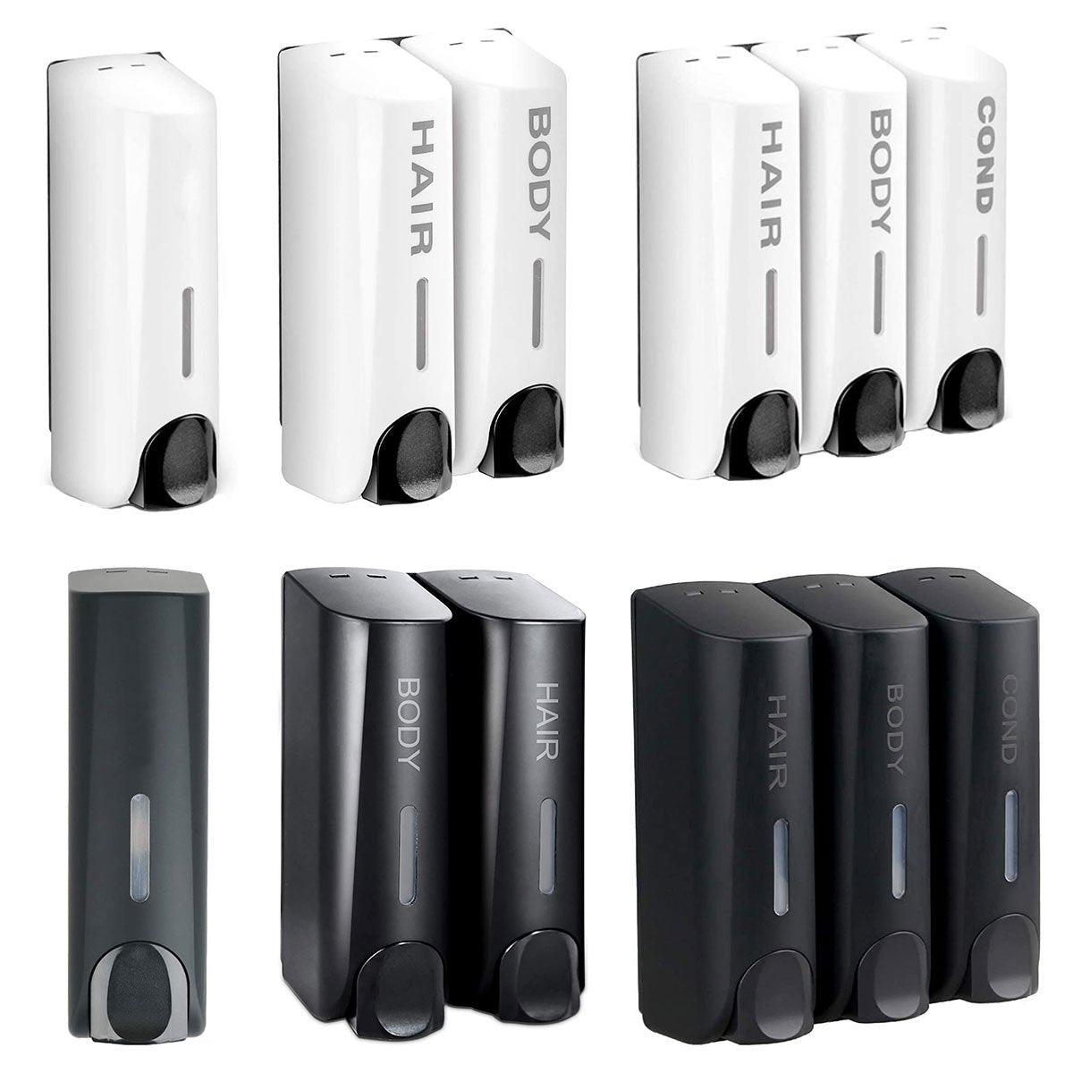 Hotel Wall Mounted Soap Dispenser Bathroom Shampoo Shower Gel Hand Soap Box - White-Single