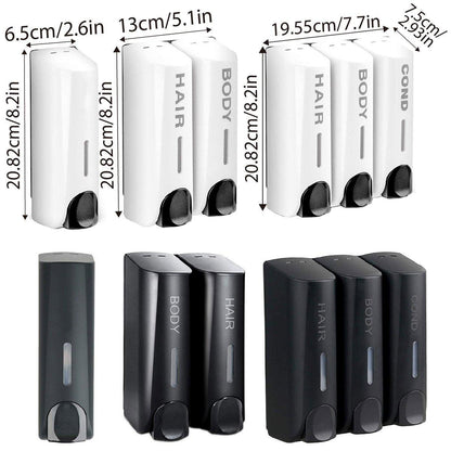 Hotel Wall Mounted Soap Dispenser Bathroom Shampoo Shower Gel Hand Soap Box - White-Single
