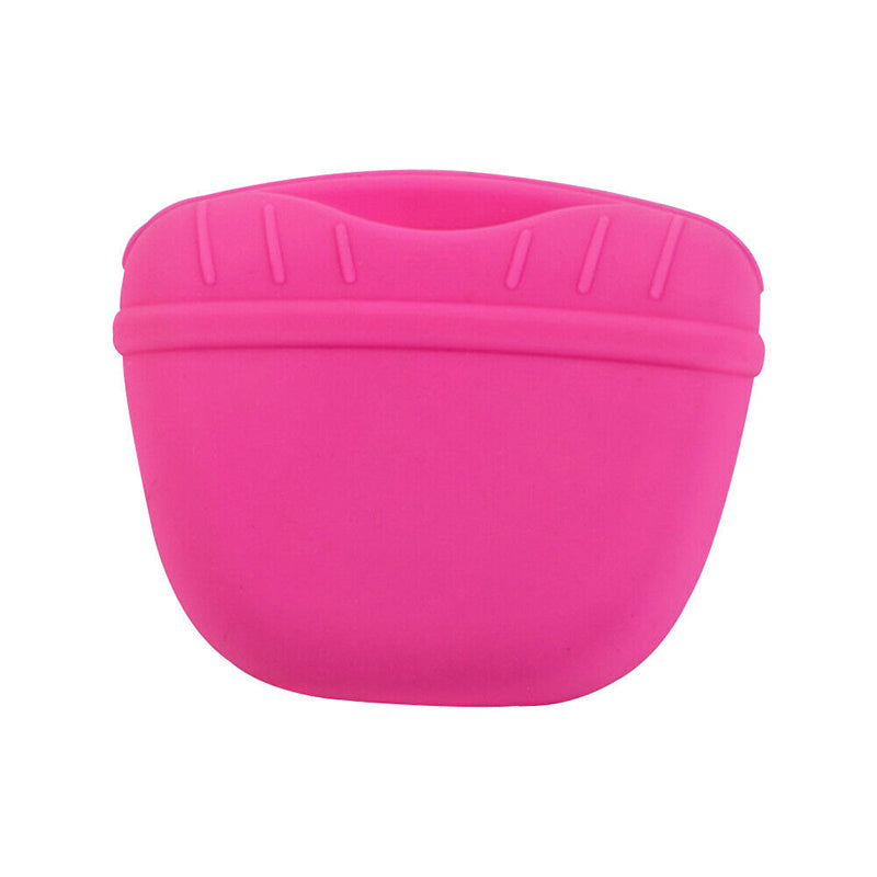 Pet Silicone Training Treat Bag Pouch With Clip Waist Pack Feed Dog - Black