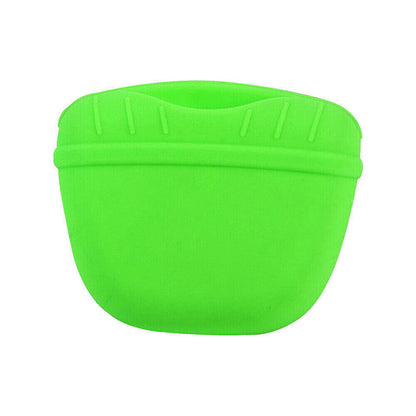 Pet Silicone Training Treat Bag Pouch With Clip Waist Pack Feed Dog - Black