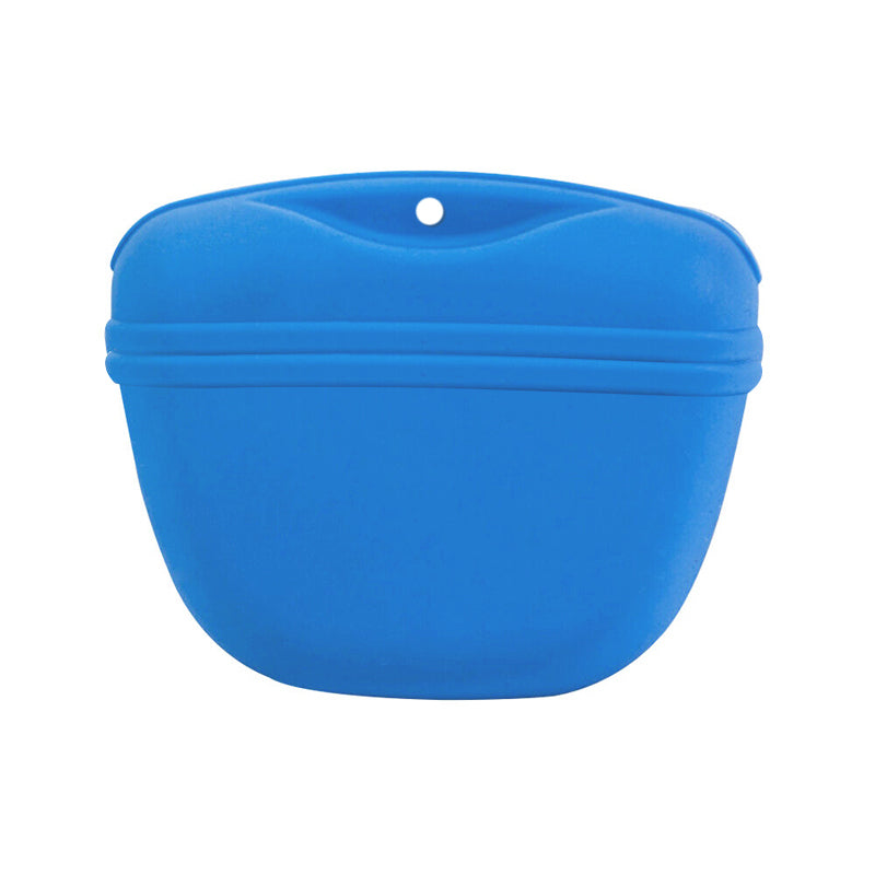 Pet Silicone Training Treat Bag Pouch With Clip Waist Pack Feed Dog - Grey