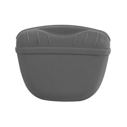 Pet Silicone Training Treat Bag Pouch With Clip Waist Pack Feed Dog - Grey