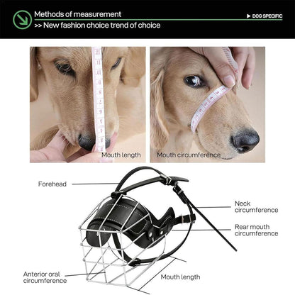 Anti Bite Anti Bark Dog Muzzle Mouthguard Adjustable for Small Medium Large Dogs - Brown-M