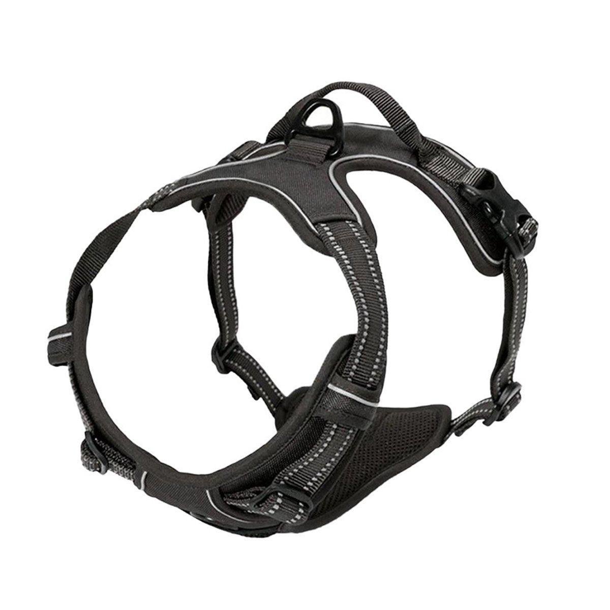 Adjustable No-Pull Dog Harness Vest S-XL Reflective Pet Training Outdoor Handle - Red-M