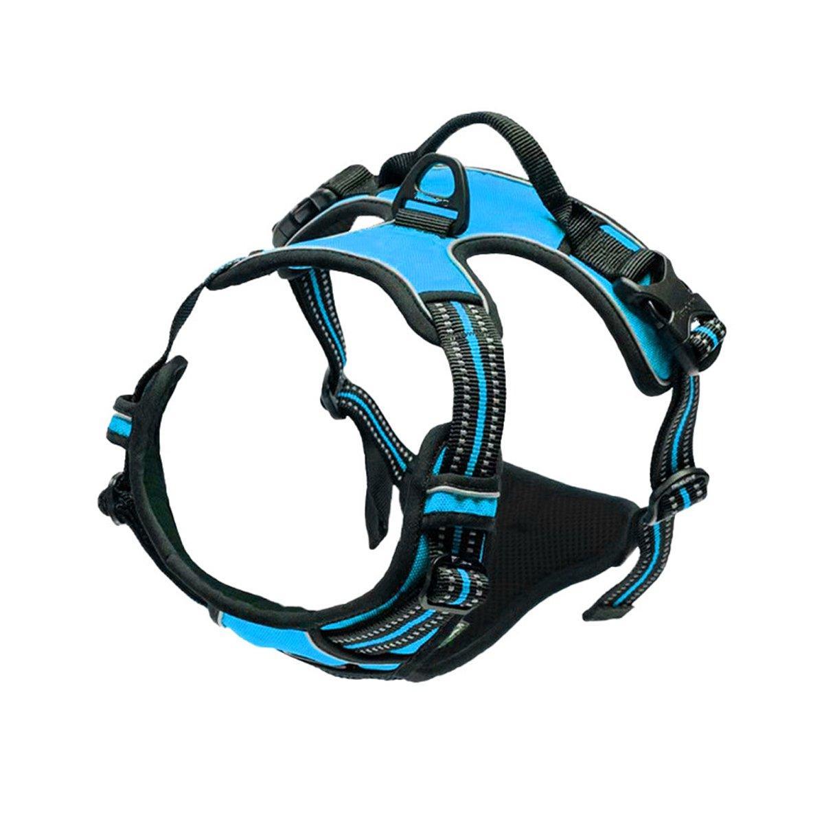Adjustable No-Pull Dog Harness Vest S-XL Reflective Pet Training Outdoor Handle - Red-S