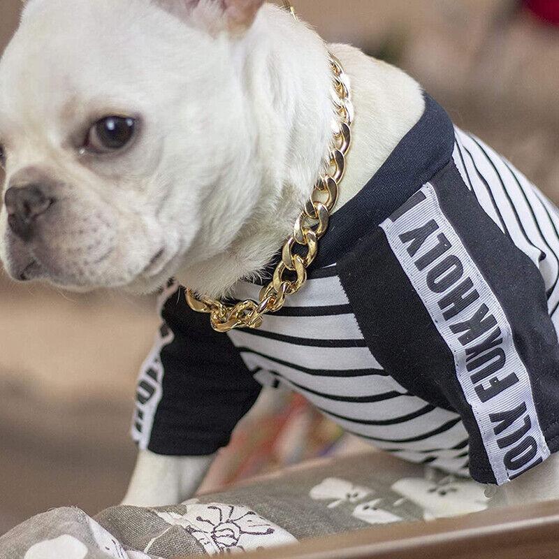 Dog Chain Collar Heavy Duty Choker Double Pet Slip Check Twist Link Chrome Chain Silver - 35CM