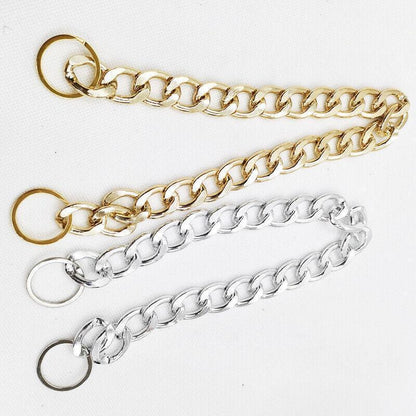 Dog Chain Collar Heavy Duty Choker Double Pet Slip Check Twist Link Chrome Chain Silver - 55CM