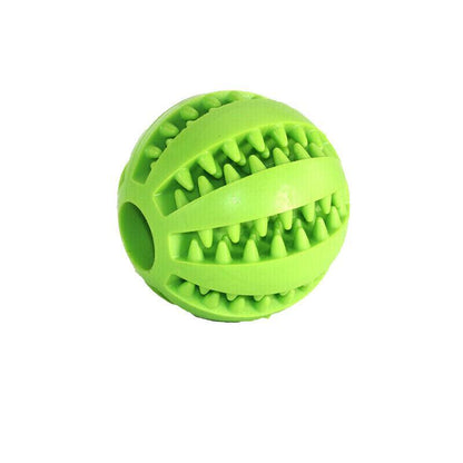 Dog Chew Toy Rubber Ball Treat Dispenser Dental Cleaning Training Play Ball - Dark Blue Spherical (Small)