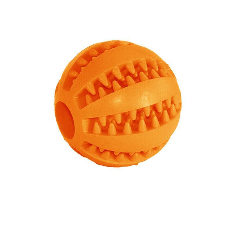 Dog Chew Toy Rubber Ball Treat Dispenser Dental Cleaning Training Play Ball - Green Rugby (11.5CM)