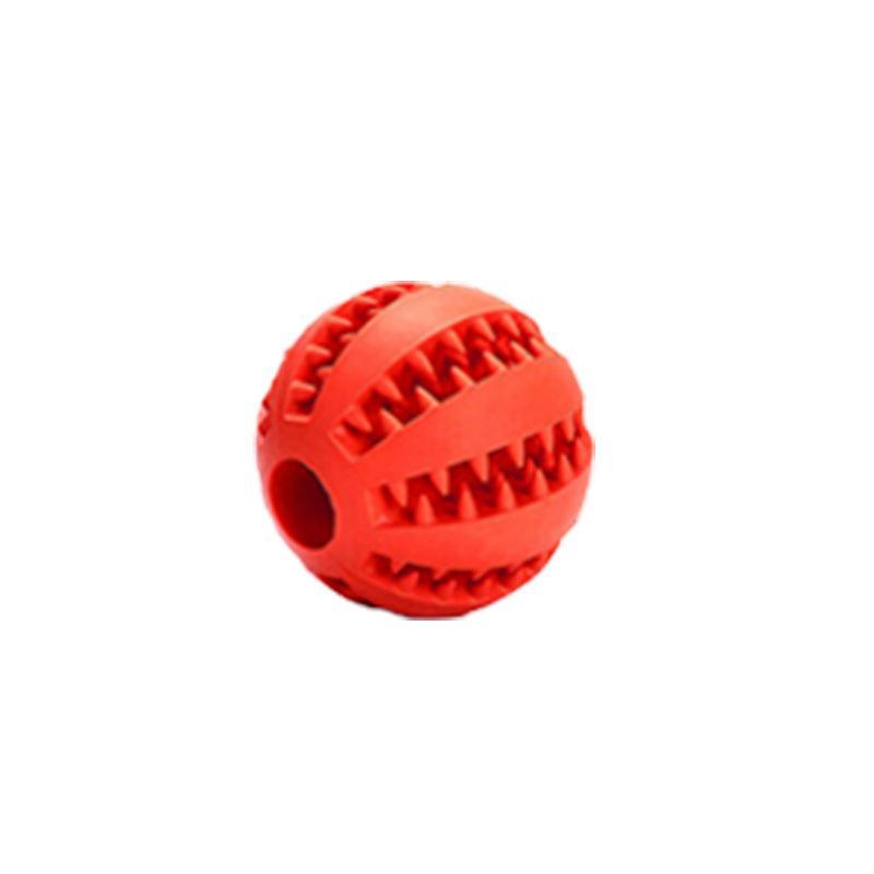 Dog Chew Toy Rubber Ball Treat Dispenser Dental Cleaning Training Play Ball - Orange Rugby (11.5CM)