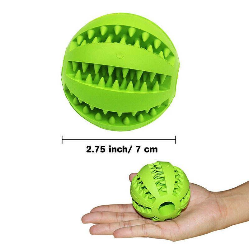 Dog Chew Toy Rubber Ball Treat Dispenser Dental Cleaning Training Play Ball - Orange Spherical (Small)