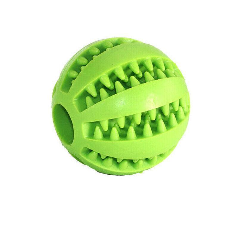 Dog Chew Toy Rubber Ball Treat Dispenser Dental Cleaning Training Play Ball - Orange Spherical (Small)