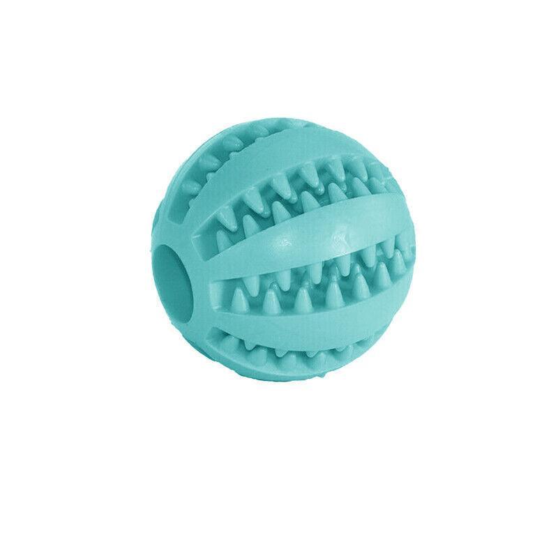 Dog Chew Toy Rubber Ball Treat Dispenser Dental Cleaning Training Play Ball - Red Rugby (11.5CM)