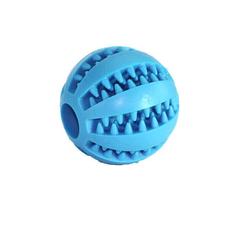 Dog Chew Toy Rubber Ball Treat Dispenser Dental Cleaning Training Play Ball - Red Rugby (11.5CM)