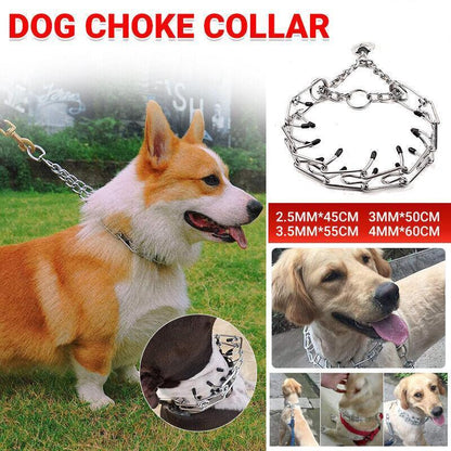 S-Xl Collar Choke Steel Metal Chain Dog Training Adjustable Necklace Sliver - XL-4.0