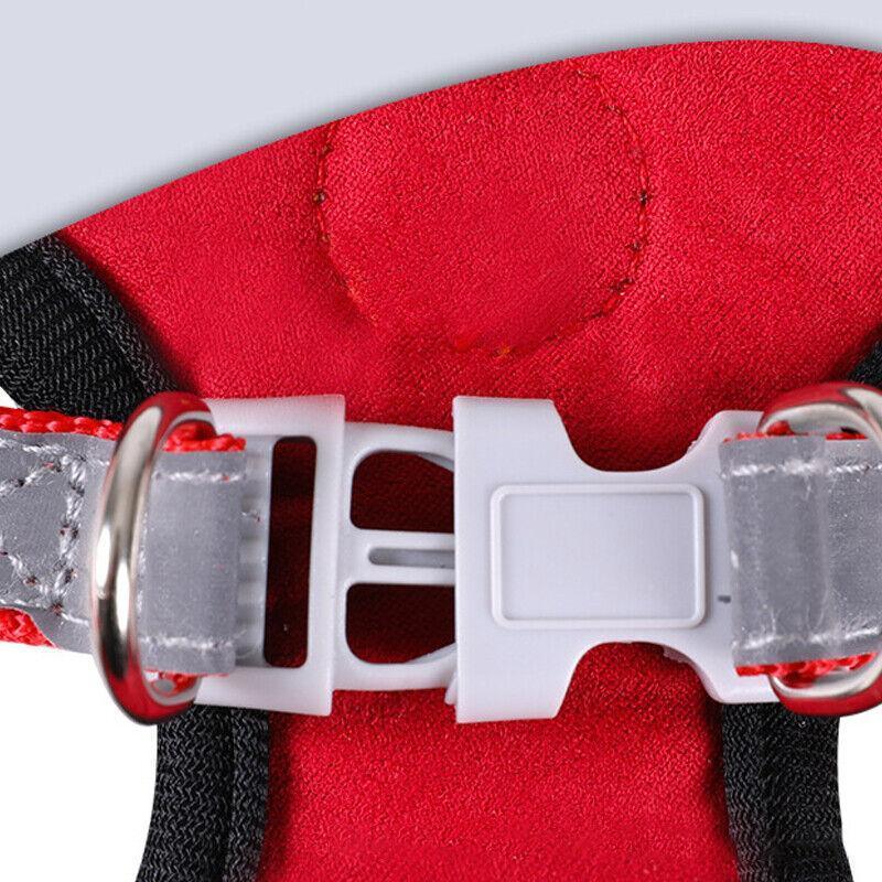 Dog Harness Cat Lead Puppy Leash Vest Mesh Breathe Adjustable Braces Small Pet Red - XXXS