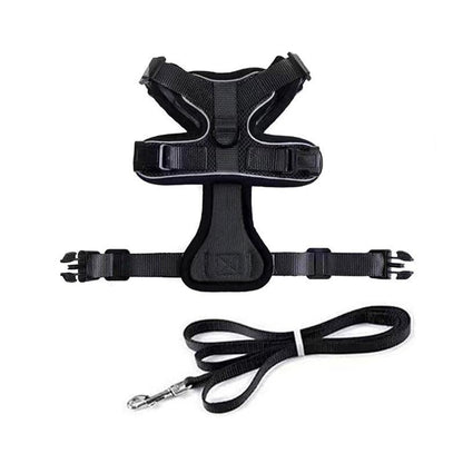 Adjustable Pet Harness and Leash Set for Cat Dog Escape Proof Reflective Vest - XS